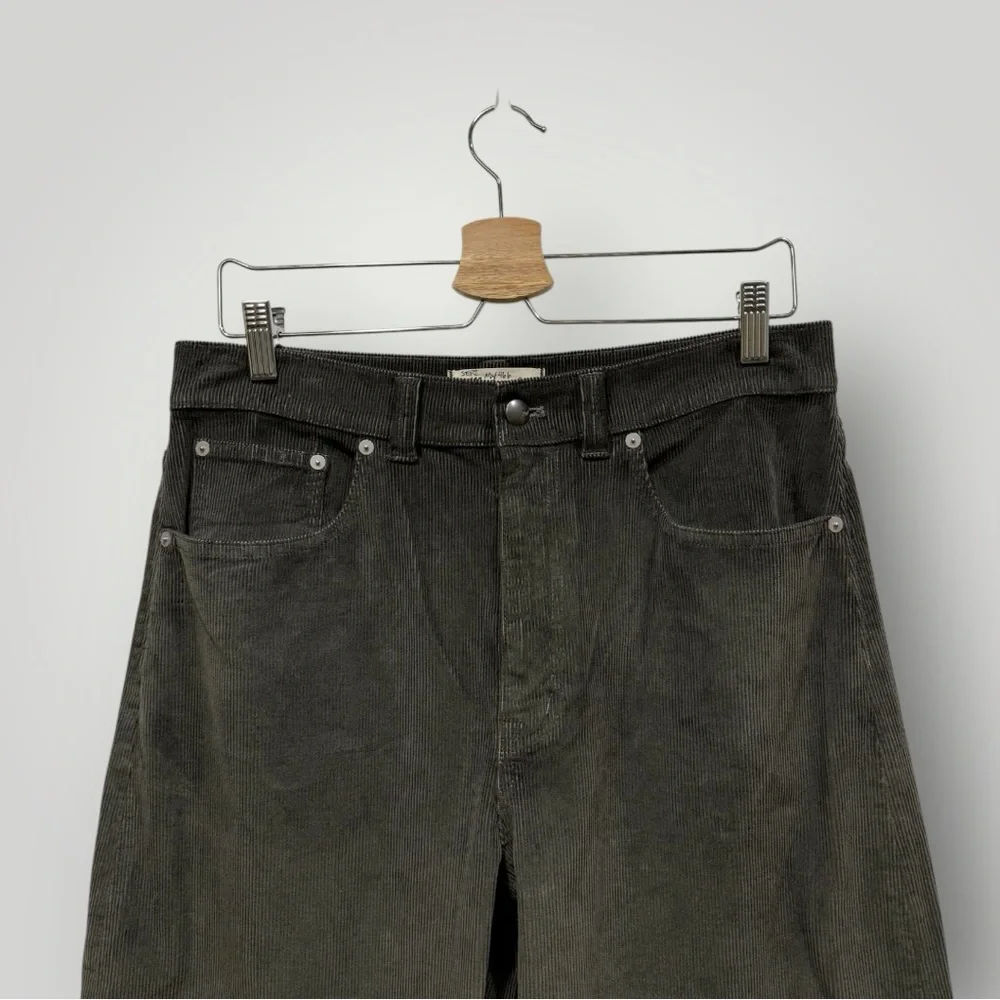 Madewell The Balloon Pant in Corduroy Graphite‎ Green Sz 29 Sample